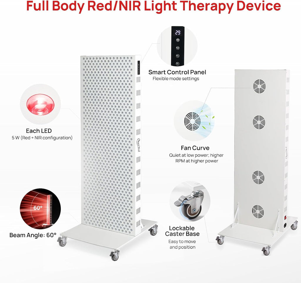 Red Light Therapy Panel for Body, 7 Wavelengths (630, 660, 780, 810, 850, 940, 1060 nm), 899LEDs, Near‑Infrared Light Wellness Device with Adjustable Intensity, Home Use
