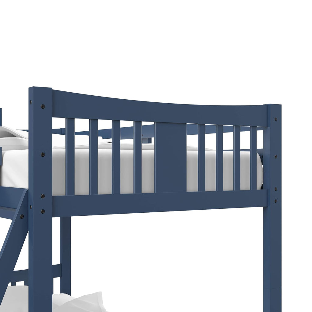 Storkcraft Caribou Bunk Bed Twin Over Twin Bunk Bed (Navy) - GREENGUARD Gold Certified, Twin Bunk Beds for Kids, Converts to 2 Individual Twin Beds, Bunk Beds for Kids