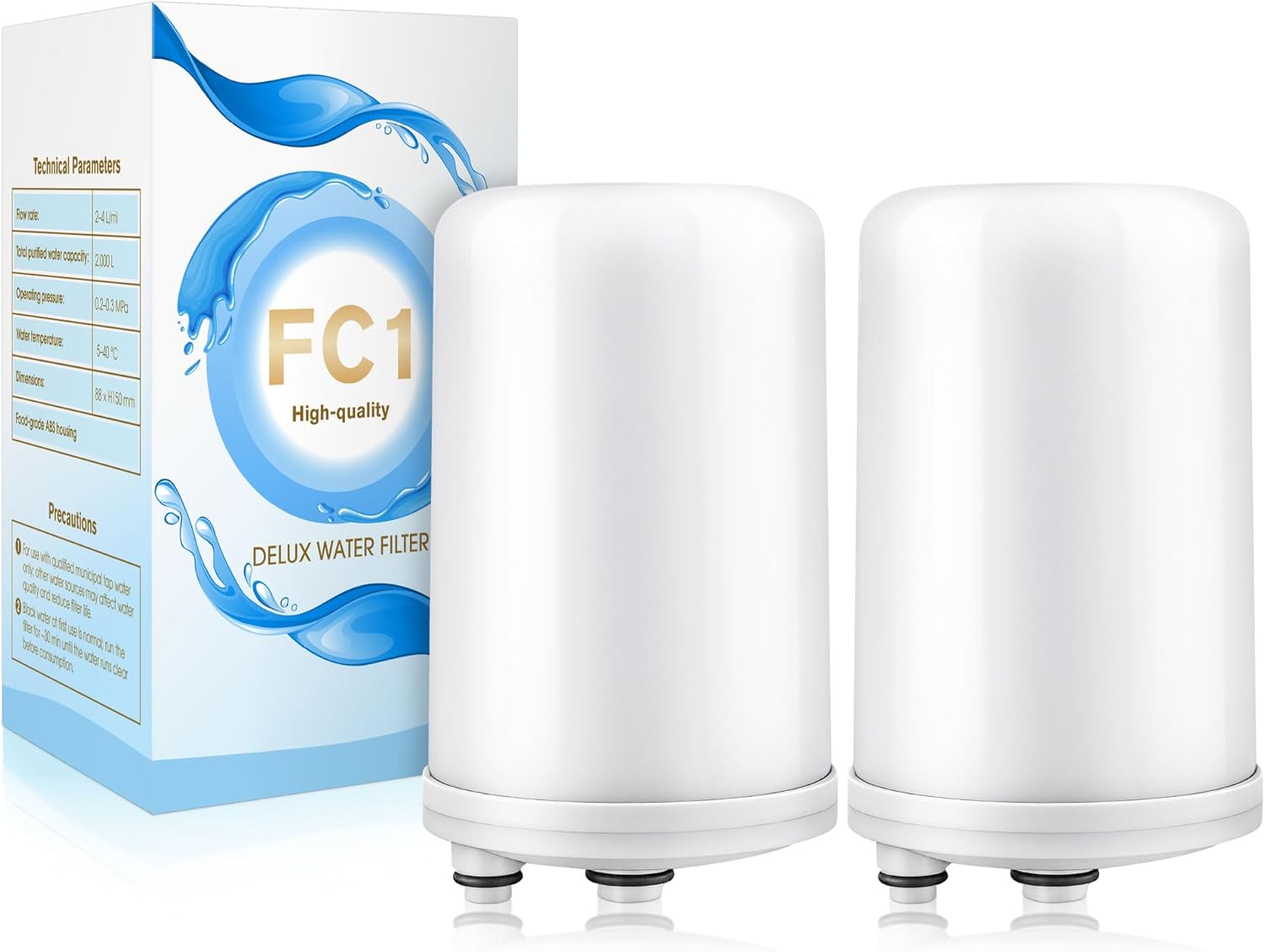 Meonum 2 Pack Premium FC1 Water Filter Replacement Cartridge Compatible with Enagic Leveluk F8 and HG-N Filters on K8, SD501(2011+), JRIV Machine(Not Original Type Before 2010)