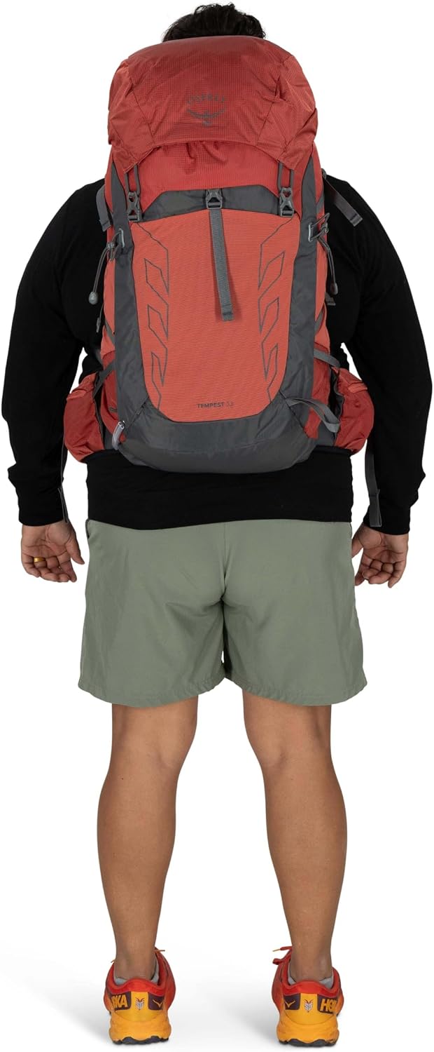 Osprey Tempest 33L Women's Lightweight Hiking Backpack - Daypack for Travel & Camping, Red Pampas/Coal Grey, Extended Fit