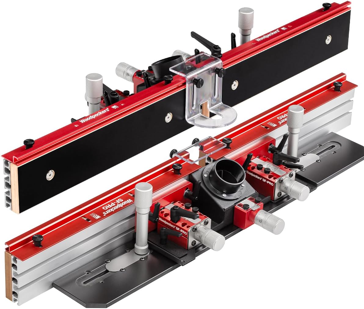 Woodpeckers SF-PRO Universal 36-Inch Router Table Fence, USA Made, 3-Way Micro-Adjustment, Fits Most Edge-Rail and T-Track Router Tables and Shapers - SFPRO-U-25