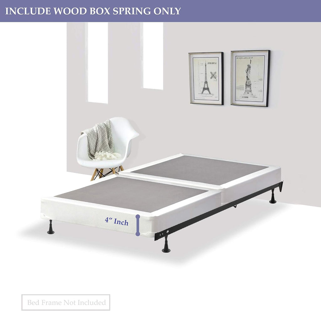 Split Low Profile Wood Traditional Box Spring/Foundation For Mattress Set,