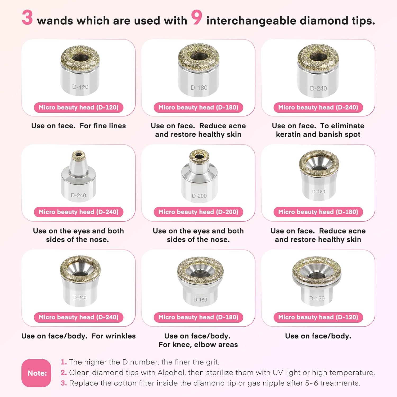 3 in 1 Diamond Machine, TopDirect Facial Skin Care Salon Equipment Beauty Device with Spray Gun (Strong Suction Power: 65-68cmhg)