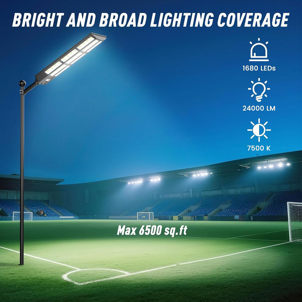 15000W Large Solar Street Lights Outdoor Waterproof, Heavy Duty Solar Parking Lot Lights with Remote Control and Motion Sensor, Pole or Wall Mount, for Outside Commercial Yard Driveway Garage
