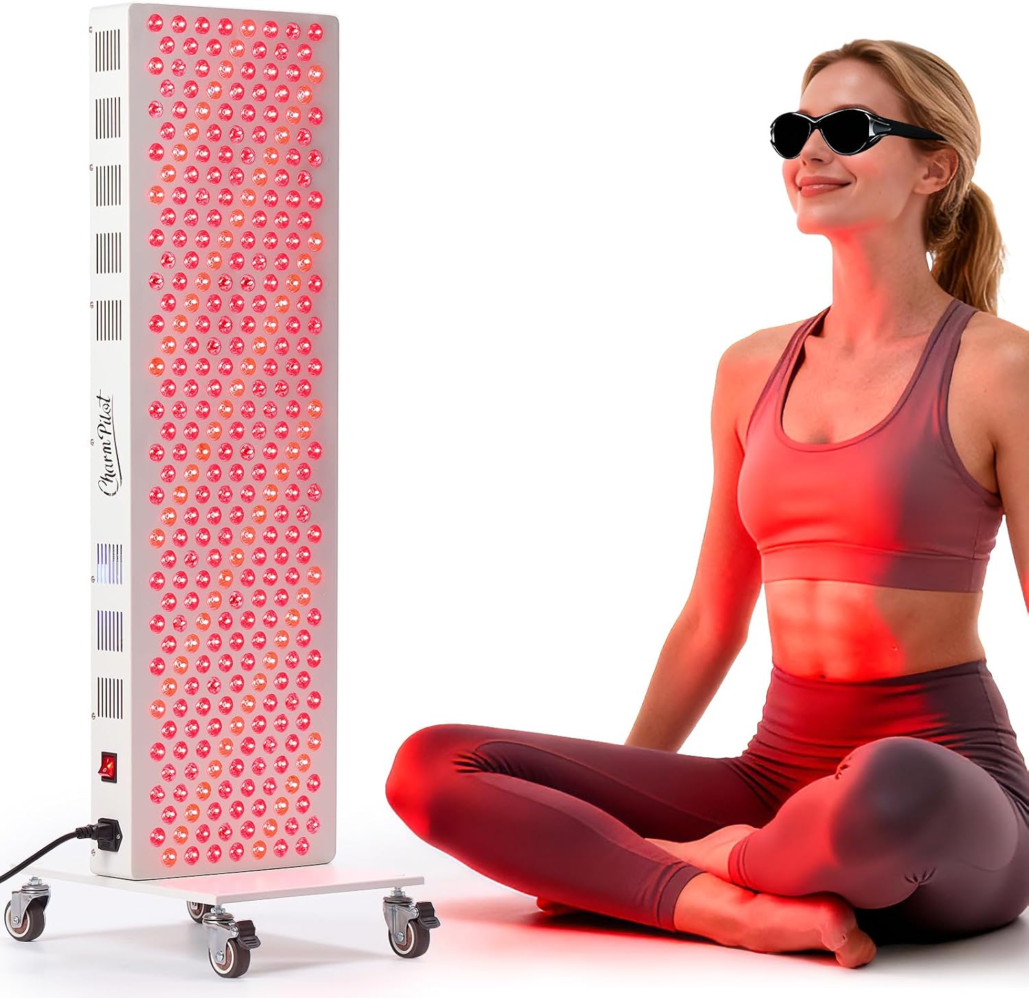 Red Light Therapy Panel for Body, 7 Wavelengths (630, 660, 780, 810, 850, 940, 1060 nm), 300LEDs, Near‑Infrared Light Wellness Device with Adjustable Intensity, Home Use
