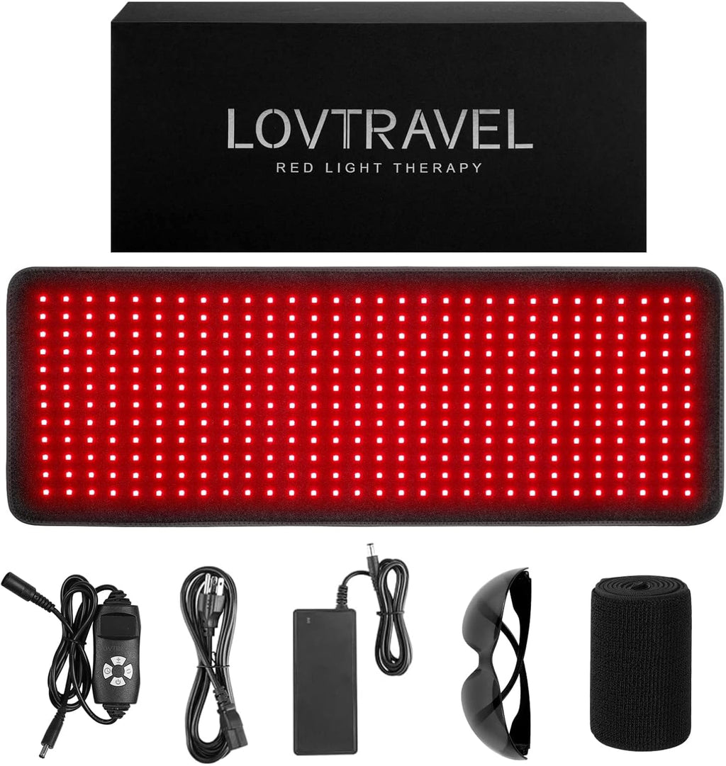 360pcs LED 660nm Red Light and 850nm Near Infrared Light Therapy Devices Mat Large Wearable Pads Wrap for Body Pain Relief
