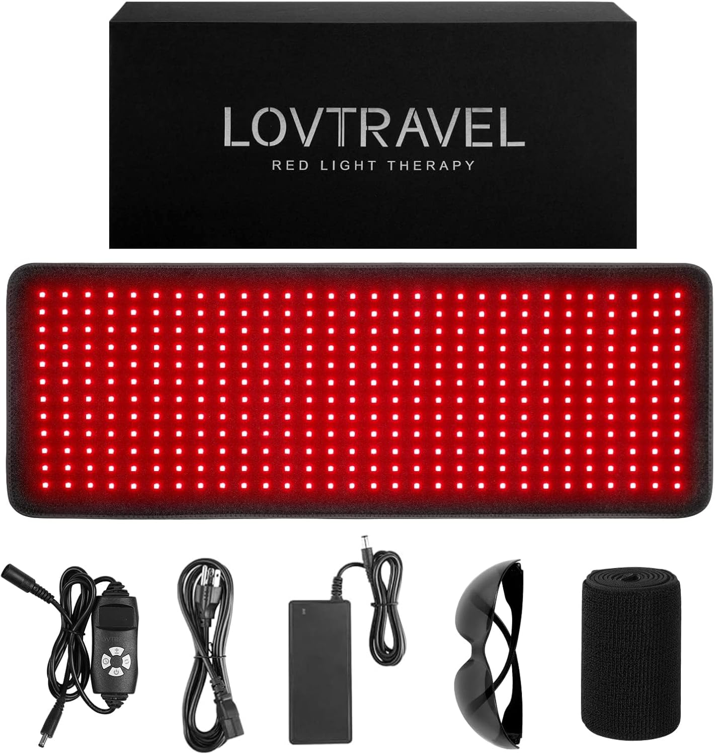 360pcs LED 660nm Red Light and 850nm Near Infrared Light Therapy Devices Mat Large Wearable Pads Wrap for Body Pain Relief