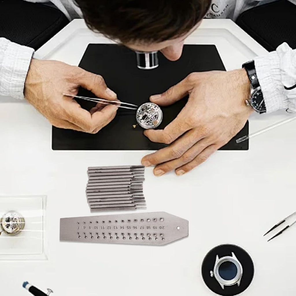 Watch Repair Tools | Clock Repair Kit | Mechanical Watch Repair | Portable Repair Watch Tool | Machine Tap Set | 14 Taps 1 Screw Plate Tap and Die Set Screw Extractor for Clocks and Watches Tapping