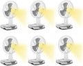 Technical Pro (Pack of 6) Adventure Series Rechargeable Desk/Wall Fan with LED Work Lamp, Adjustable Tilt Super-bright LED Lamp