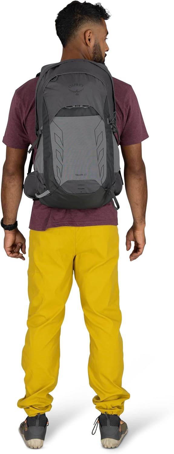 Osprey Talon 22L Men's Lightweight Hiking Backpack - Small Daypack for Travel & Camping, Phantom Grey/Dark Charcoal