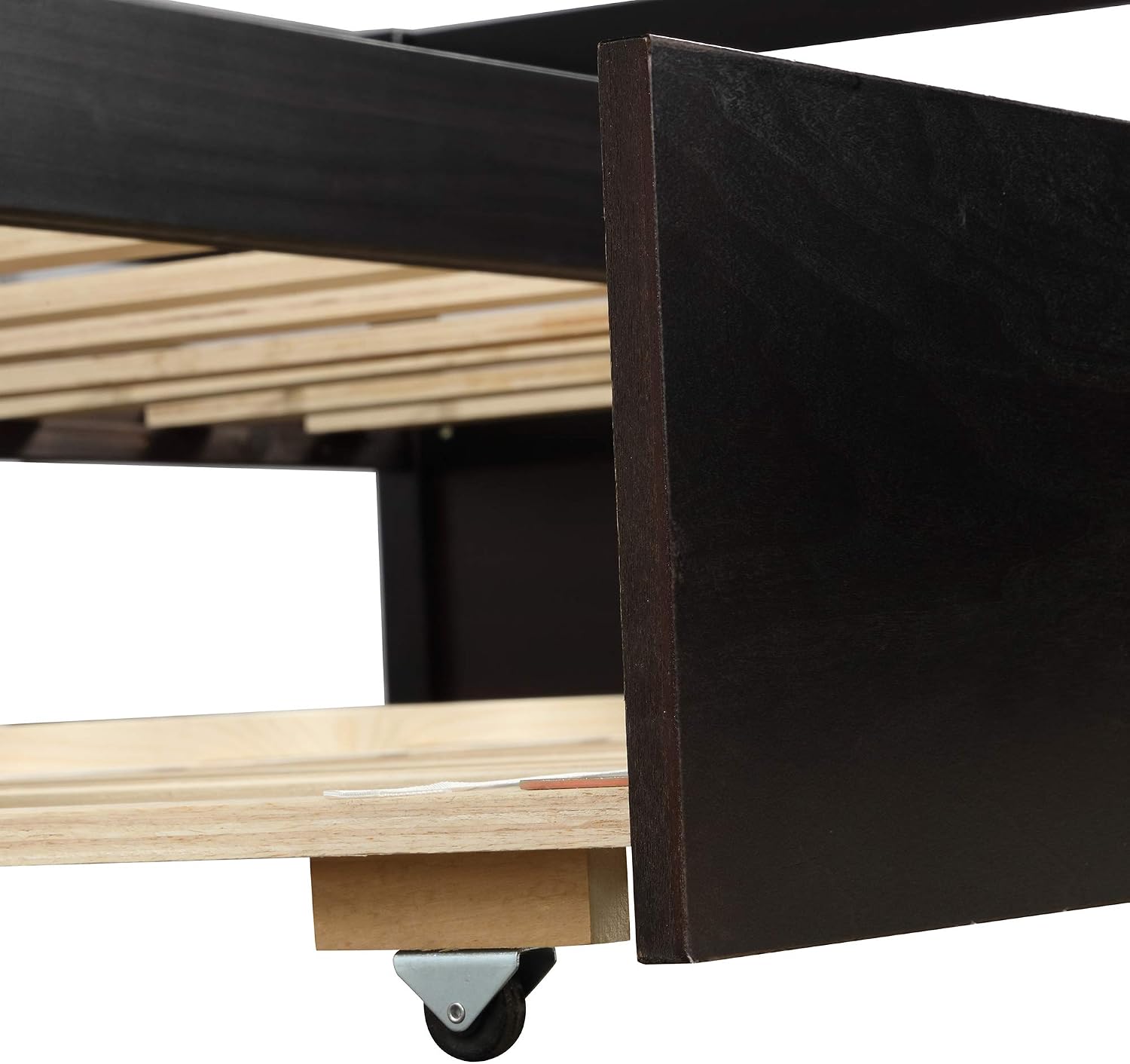 Daybed with Trundle Set,Twin Size,Espresso,Style and Function,Easy Assembly Instruction