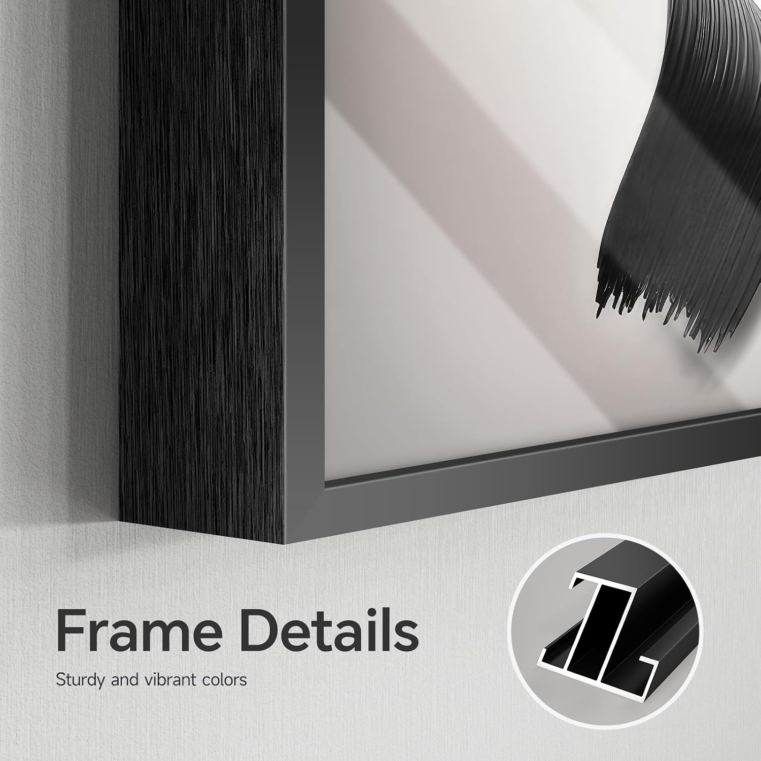 Large Framed Modern Abstract Wall Art 3 Piece Set, Black and White Decorative Artwork, Minimalist Trendy Line Geometric Bright Style Pictures Prints for Living Room Hallway and Office 20x30 Inch