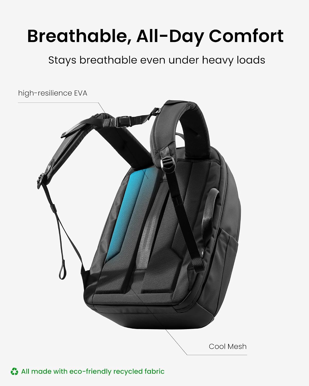 tomtoc Laptop Backpack 26L, Large Business Work Bag Fits 15.6-16 Inch Laptop, Water-Resistant Durable Computer Travel Backpack for Business Trip, Weekend Getaway