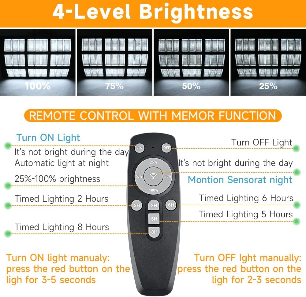 24000W Solar Street Lights Outdoor, 24000 Lumens Dusk to Dawn Motion Sensor Security Flood Light with Remote Control, Wireless, Waterproof, Perfect for Garden,Yard, Street, Parking lot