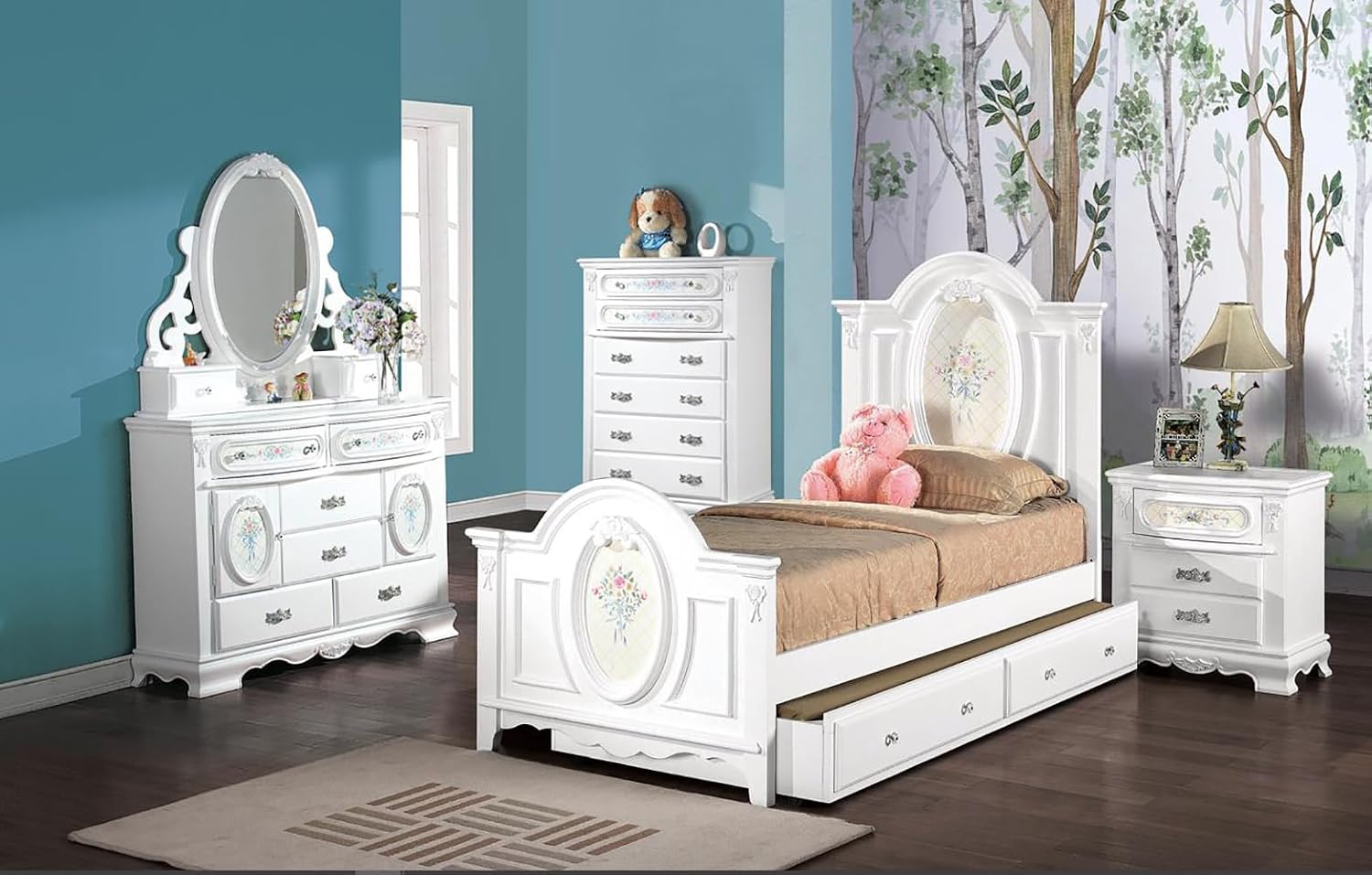 Acme Flora Wooden Twin Bed in White