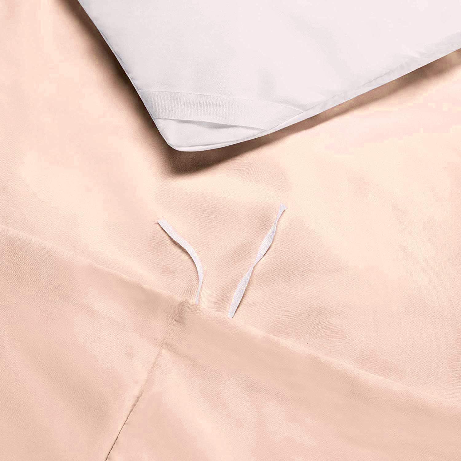 4 Piece Bed in a Bag Set 100% Egyptian Cotton 600 Thread Count Duvet Cover Pillow Shams & Fitted Sheet with Extra Deep Pocket Soft Bedding(Twin Size, Blush)