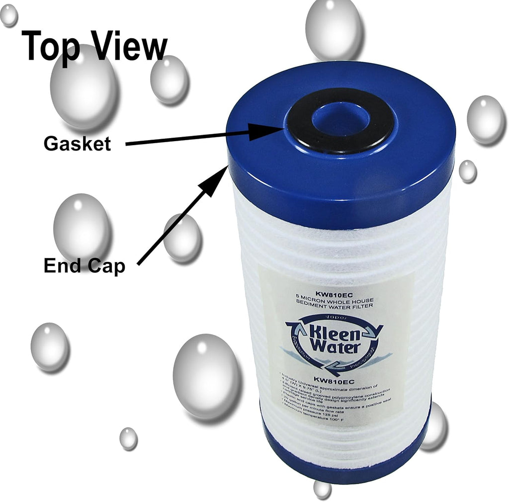 KleenWater KW810EC Whole House Sediment Water Filter Replacement Cartridge, 5 Micron, 4.5 x 9.875 Inch (12 Pack)