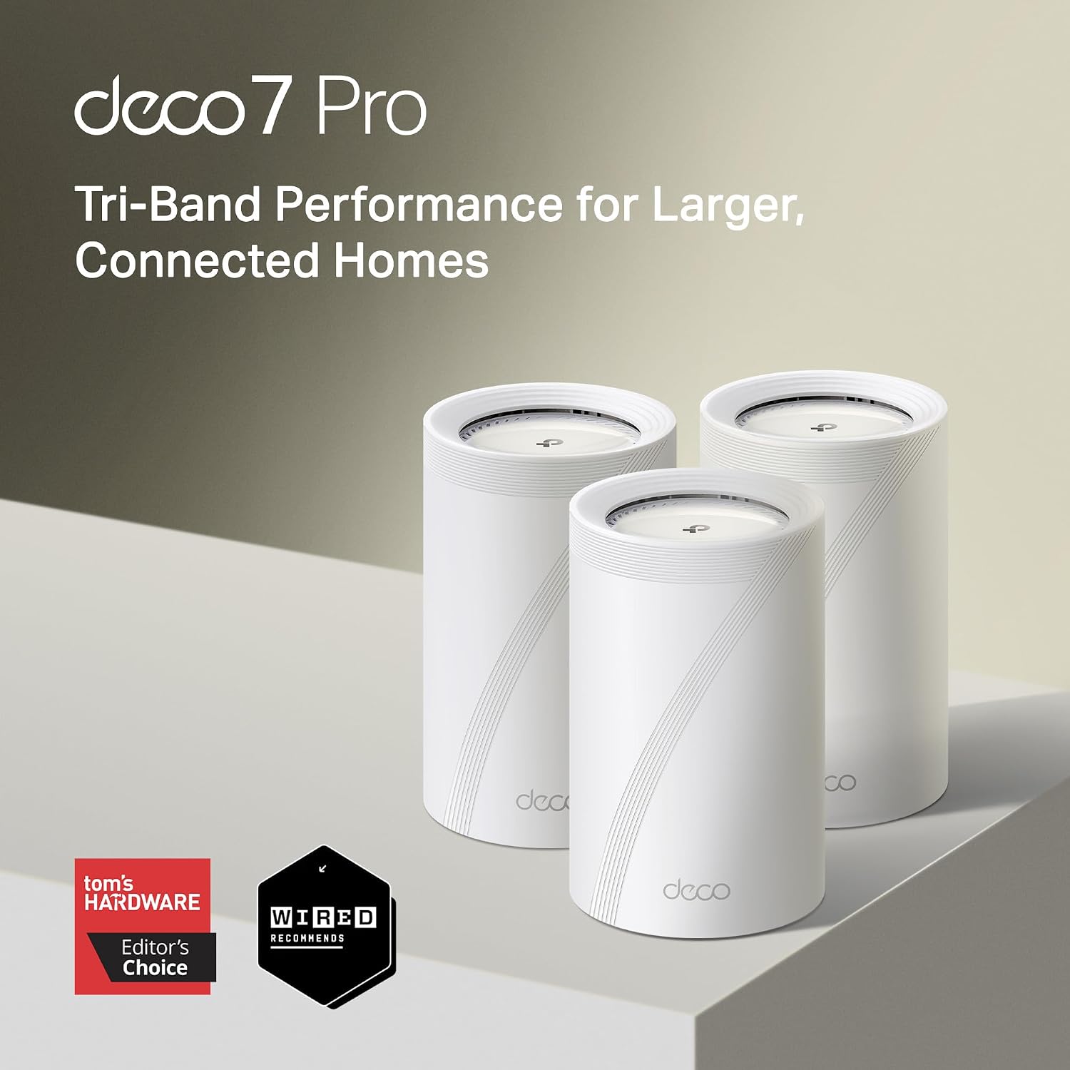 TP-Link Deco 7 Pro BE14000 Tri-Band Wi-Fi 7 Whole Home Mesh System | 8-Stream 14 Gbps | 10 WAN/LAN Port | Up to 8100 Sq.ft, 200 Devices Capacity | 320 MHz, HomeShield, AI-Roaming (BE67 3-Pack)
