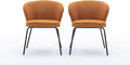 Luxury Velvet Dining Chairs with Swivel Function and Metal Legs Set of 2 (Grey + Black) Ideal for Living Room or Bedroom (Orange Set of 2)