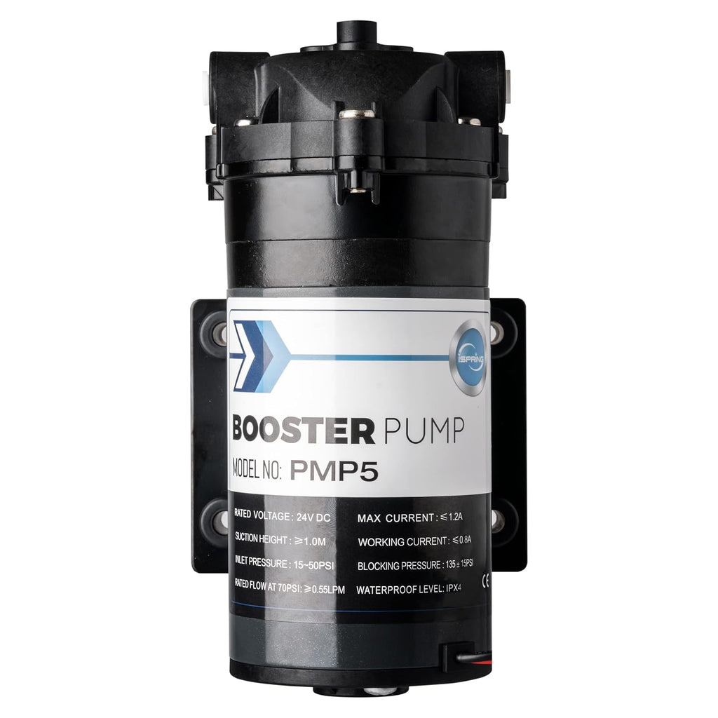 iSpring PMP5 Booster Pump for 75 GPD, 100 GPD Reverse Osmosis Water Filter System, Black