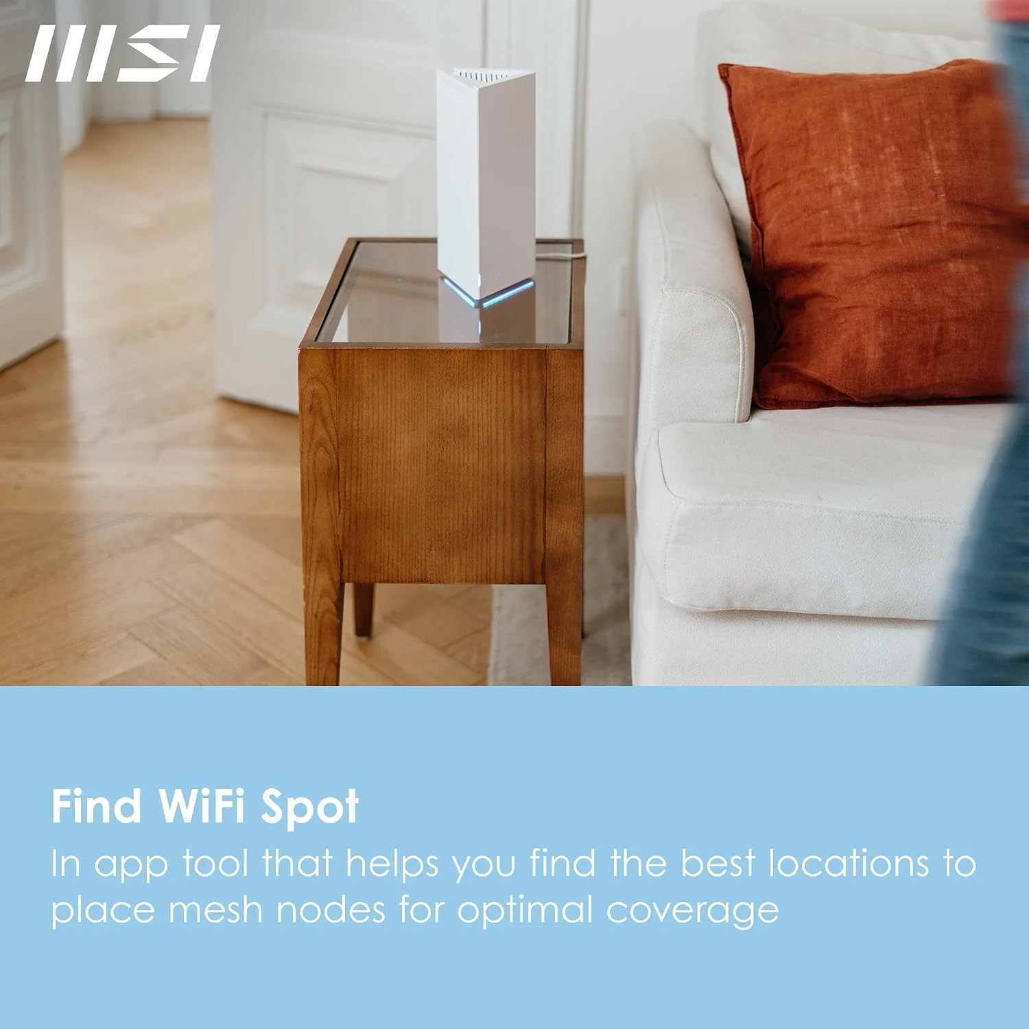 MSI Roamii BE Pro Mesh System - 2 Pack WiFi 7 BE11000Mbps Whole Home WiFi System, 2.5G Ports, Security and Parental Controls, VPN Supported