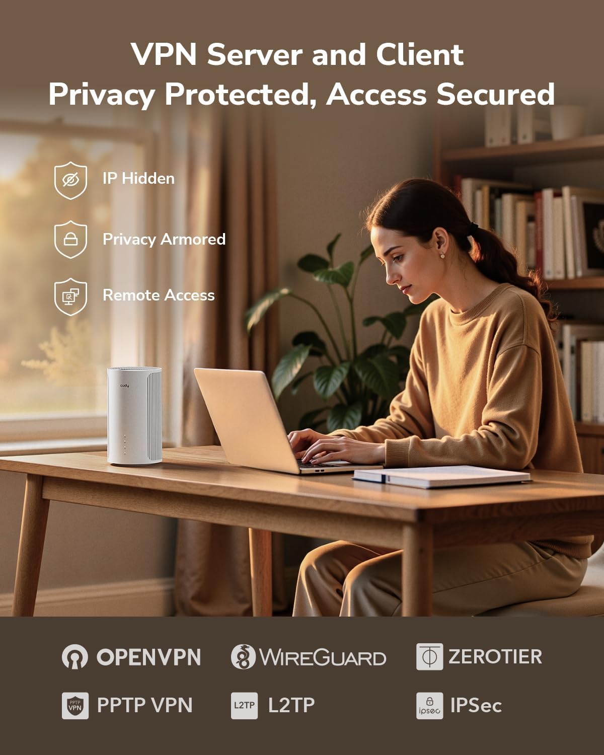 Cudy Tri-Band WiFi 7 BE11000 Whole Home Mesh System, 6-Stream 10 Gbps, 4 × 2.5G Ports, MU-MIMO, Multi-VPN, Cudy APP, Smart Internal Antennas, M11000 1-Pack