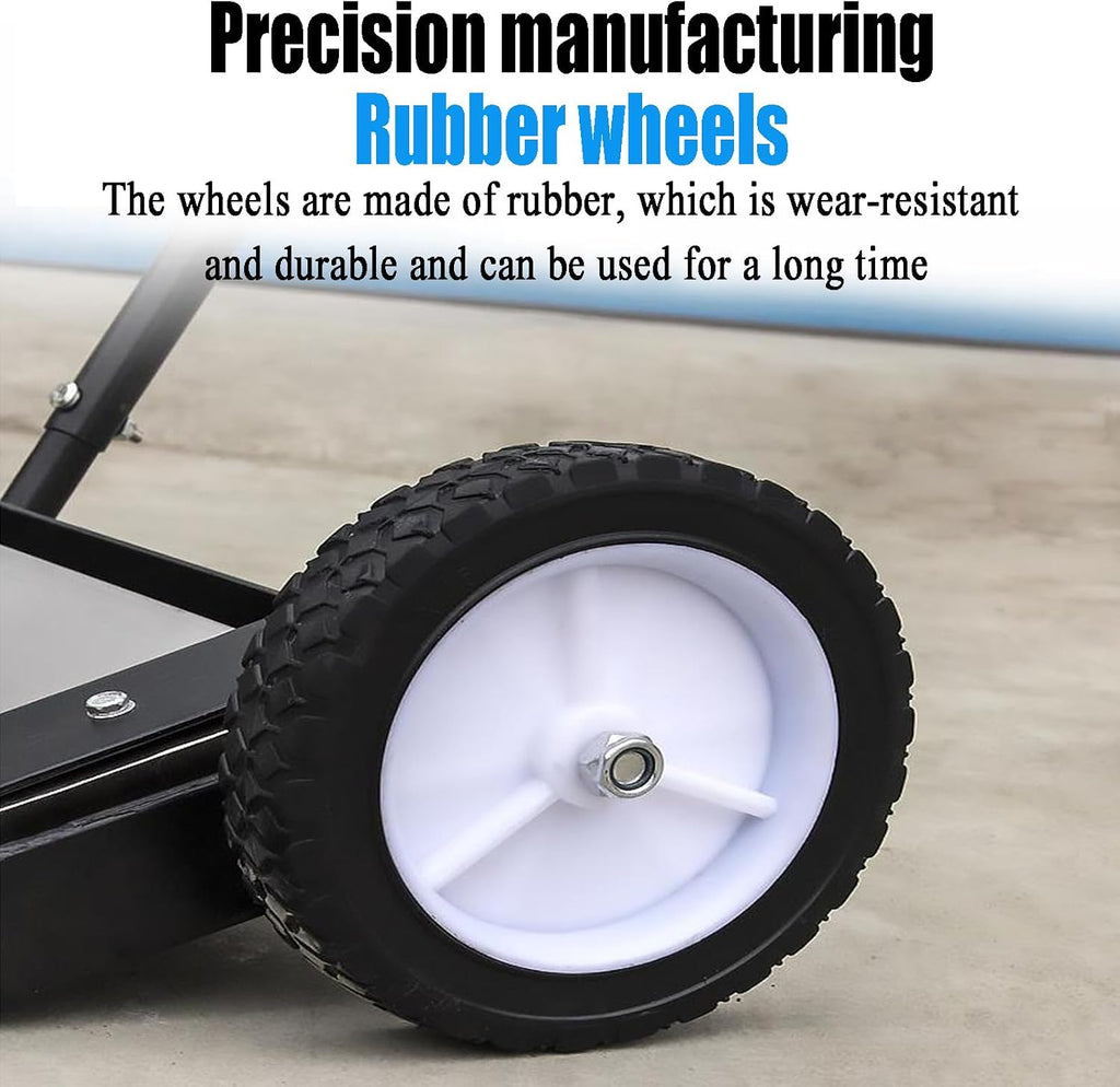 25.7' Magnetic Sweeper with Wheels, 1500 Gauss Magnetic Pickup Tool, Handpull Demagnetization, Can Instantly Release Metal Materials, for Workshop, Garage, Yard