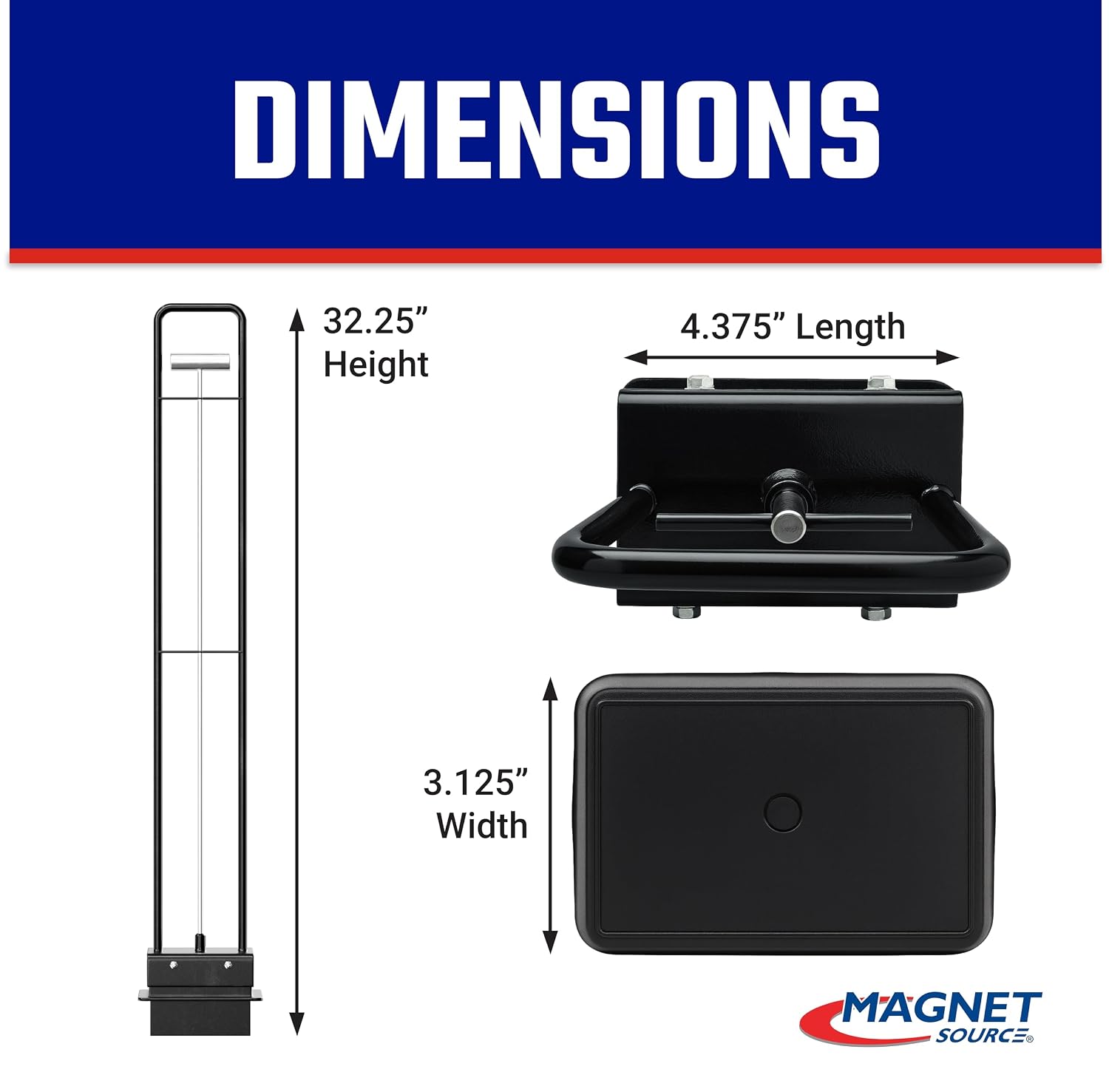 Master Magnetics Heavy-Duty Magnetic Bulk Parts Lifter with Release and Handle - Strong Magnet with 4 to 5 lb Hold - Picks Up Nails and Other Metal - 4.375' L x 3.125' W x 32.25' H