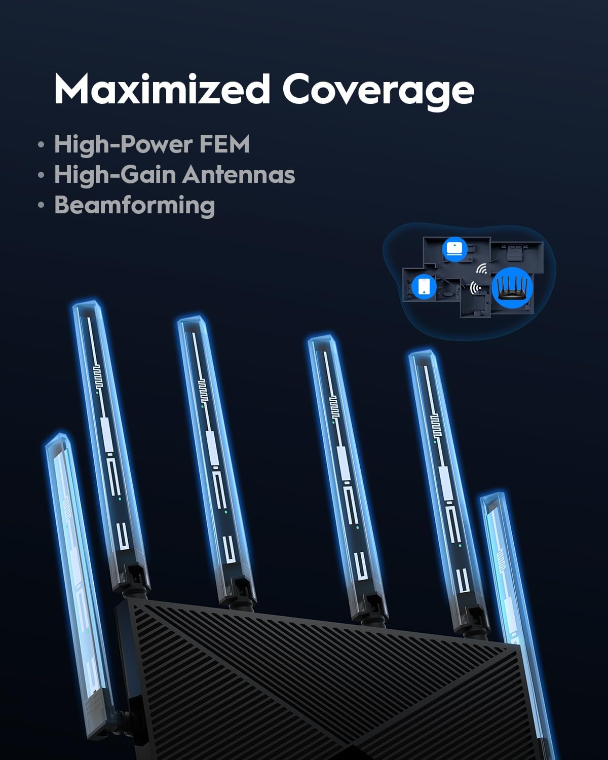 Cudy Tri-Band WiFi 7 BE11000 Router, 6-Stream 10 Gbps, 4 × 2.5G Ports, Up to 11000Mbps, VPN Server and Client, Cudy APP and Mesh, 6 × High-gain Antennas, WR11000 (Renewed)