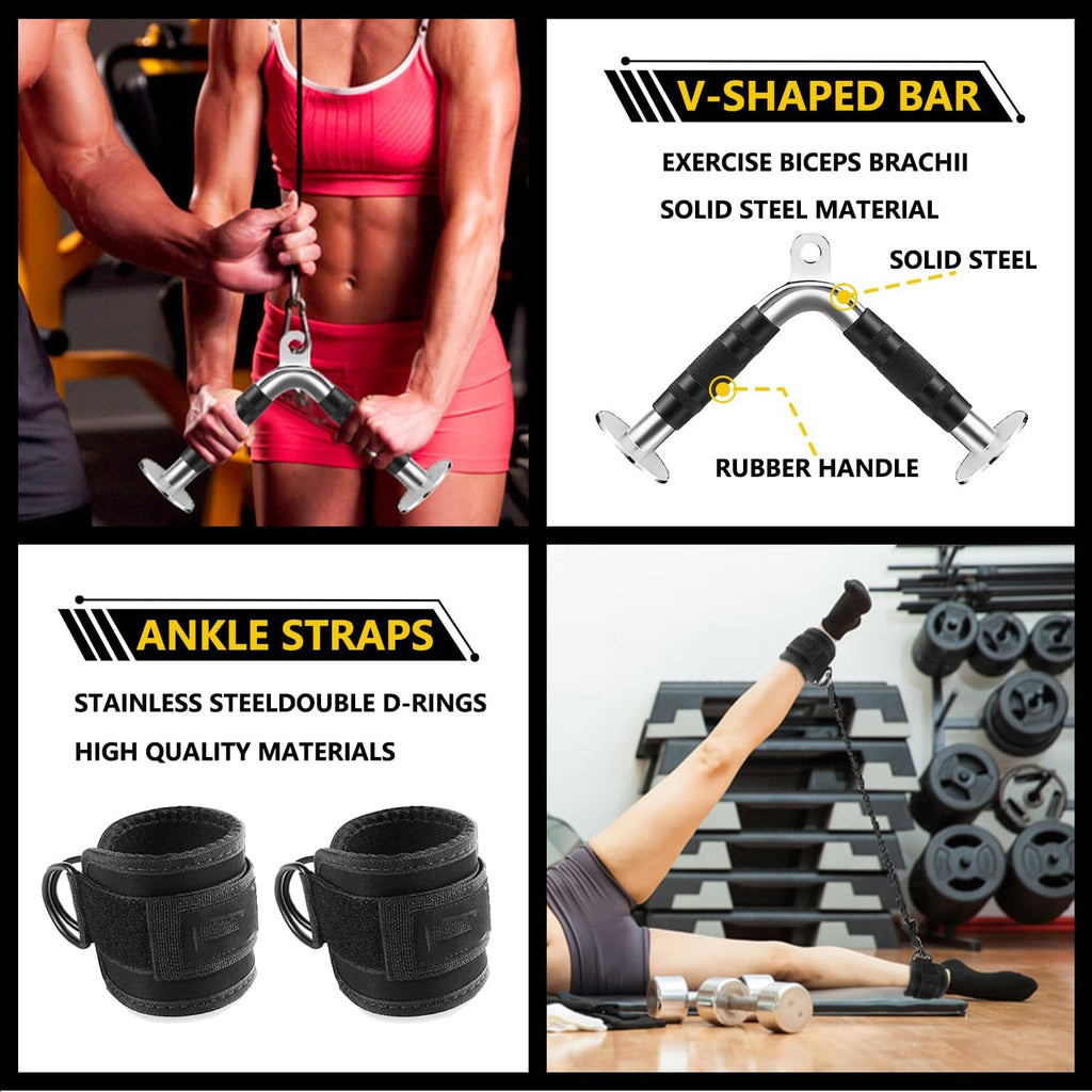 Cable Machine Attachment LAT Pulldown Attachments Cable Machine Accessories for Home Gym