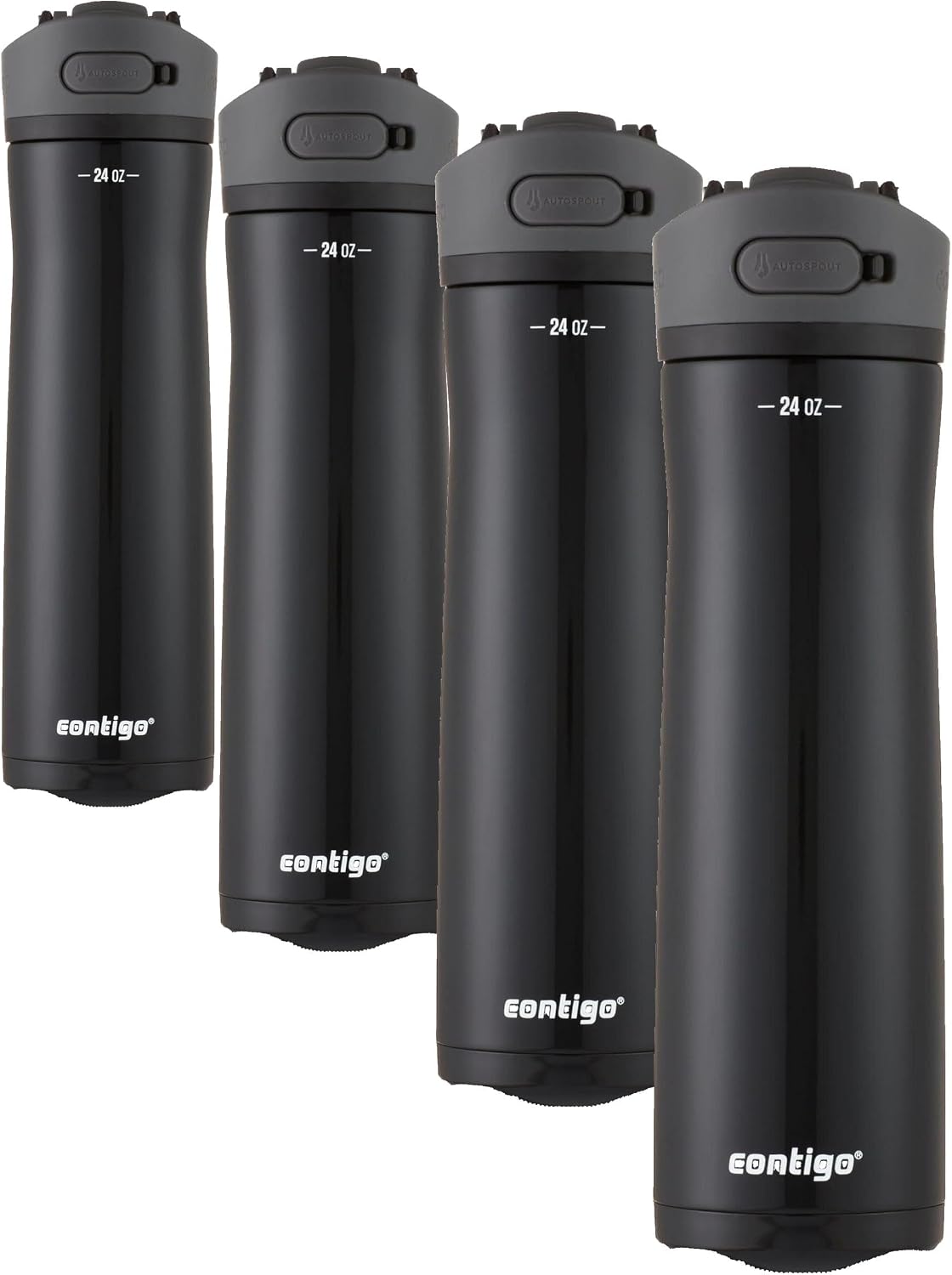 Contigo Ashland Water Bottle, 24oz, AUTOSPOUT Lid | Licorice | Pack of 4