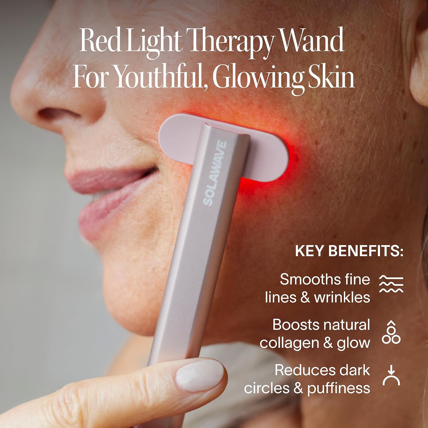 Solawave 4-in-1 Red Light Therapy Wand + Activating Serum | LED Skincare Device for Face & Neck | Facial Tool with Galvanic Current, Massage & Therapeutic Warmth | Reduces Appearance of Fine Lines