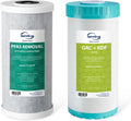 iSpring F2WGB21BPFKS 2-Stage Whole House Water Filter Replacement Set, Compact 10' x 4.5' Filters for PFAS, Heavy Metals, Chlorine & Odor Reduction, SGS-Tested Media, Fits Standard Home Systems