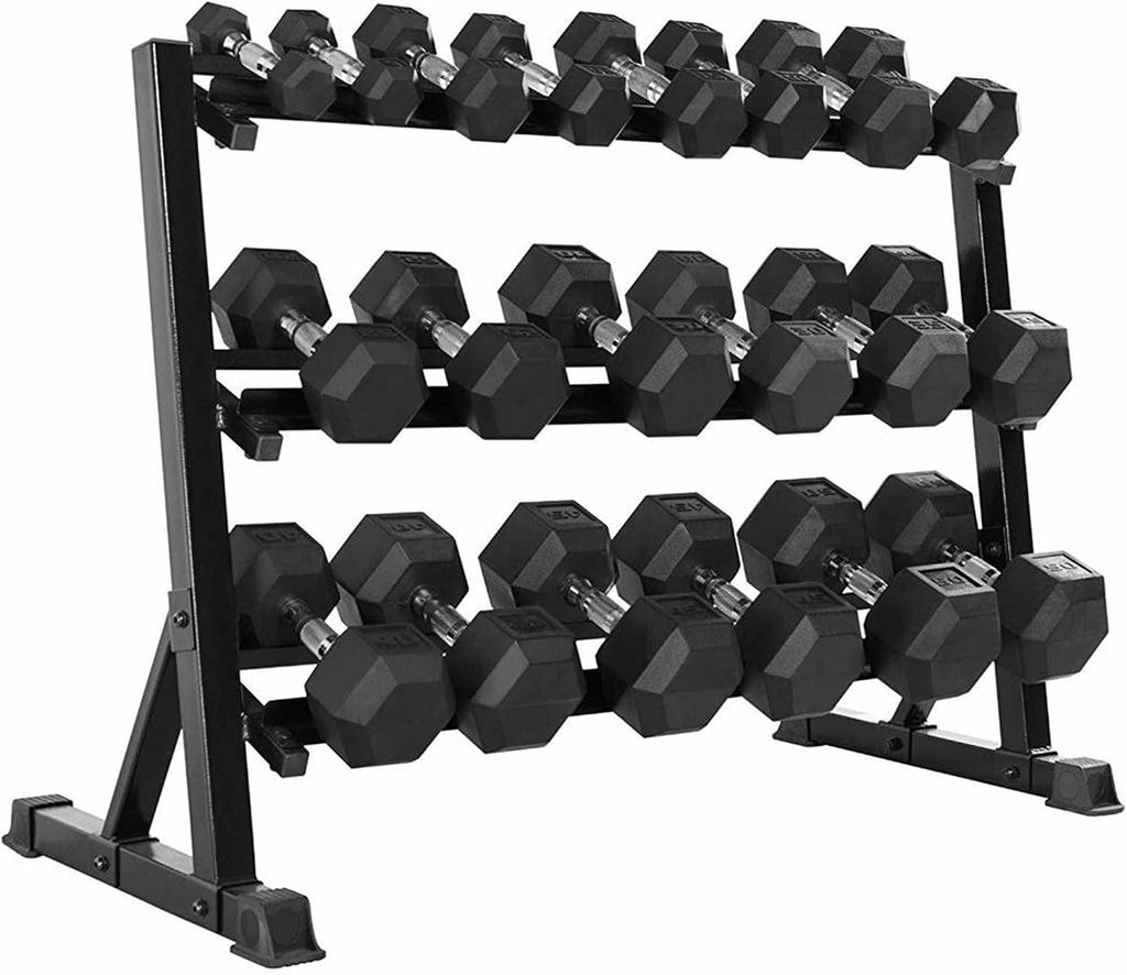 350 lb Weight Dumbbell Set with Rack of 6 Pairs, Rubber Hex Dumbbell with Rack, Hand Weights Set for Women Men, Complete Weight Set Barbell Coated for Exercise Training