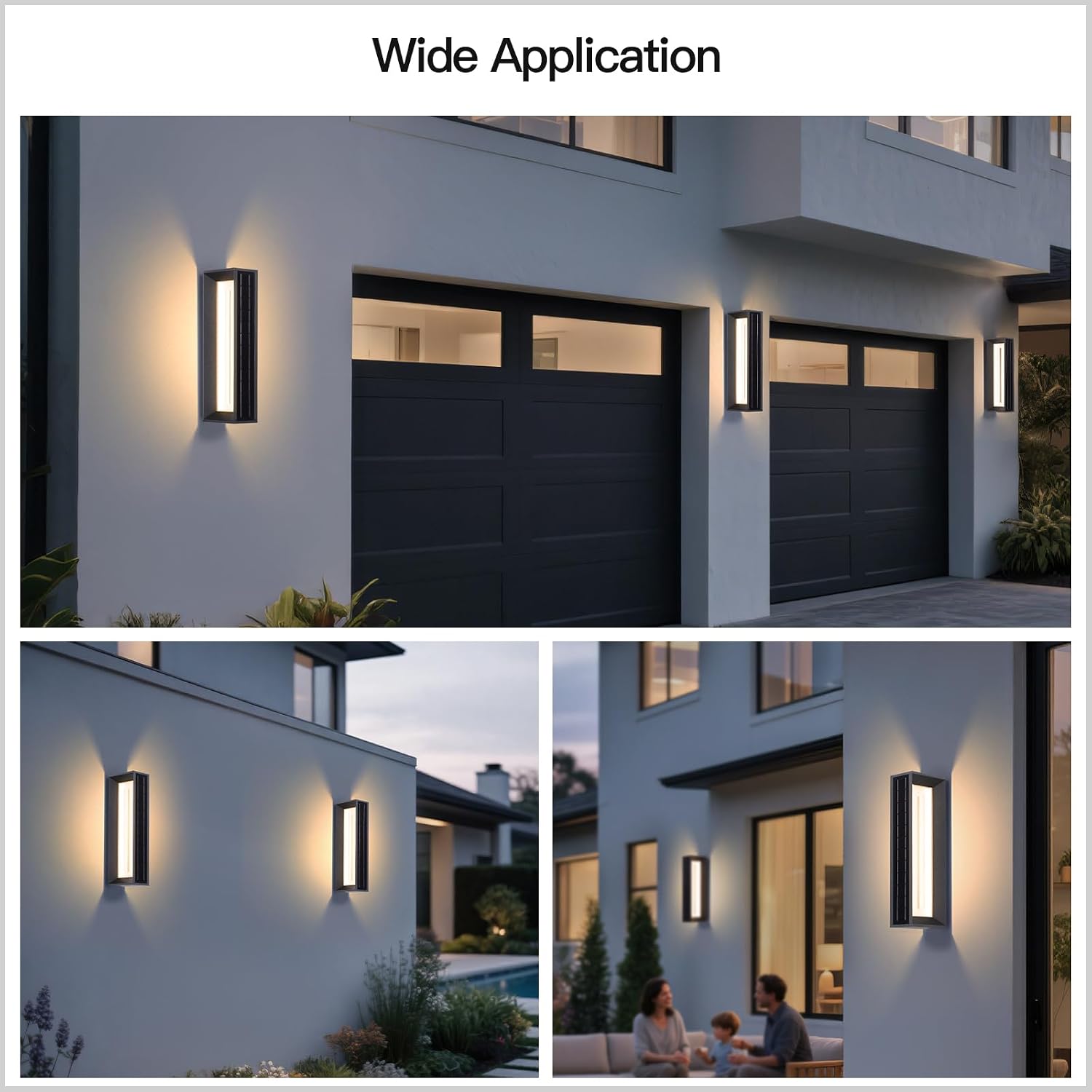 MVBT 20.5' Solar Wall Lights Outdoor Waterproof, 1 Pack Solar Wall Sconces Lights Outdoor, 3000K LED Modern Porch Light, Front Door Light Fixture Dusk to Dawn, Large Exterior Garage Light for House