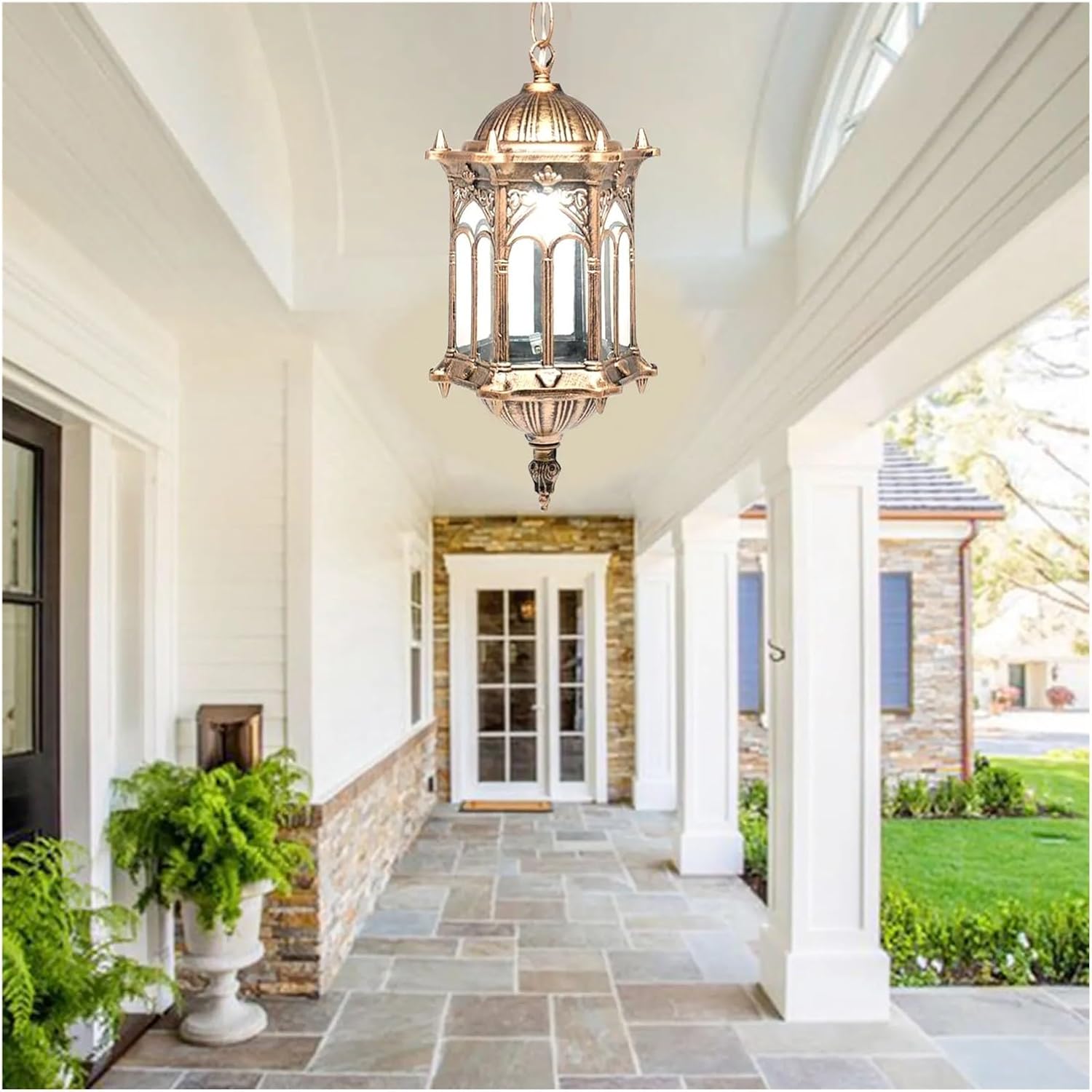 Outdoor Pendant Lamp Retro Hang Light Vintage Garden Luminaria for Balcony Hotel Restaurant Porch Exterior Yard Lighting Decor,for Any Room