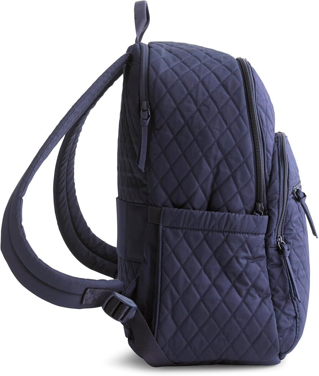 Vera Bradley Women's Premium Cotton Bancroft Backpack, Peacoat, One Size