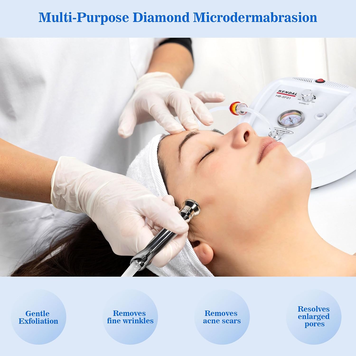 Kendal Professional Diamond Microdermabrasion Machine, Dermabrasion Facial Skin Care Equipment, Also Good for Home Use AC 110V HB-SF01