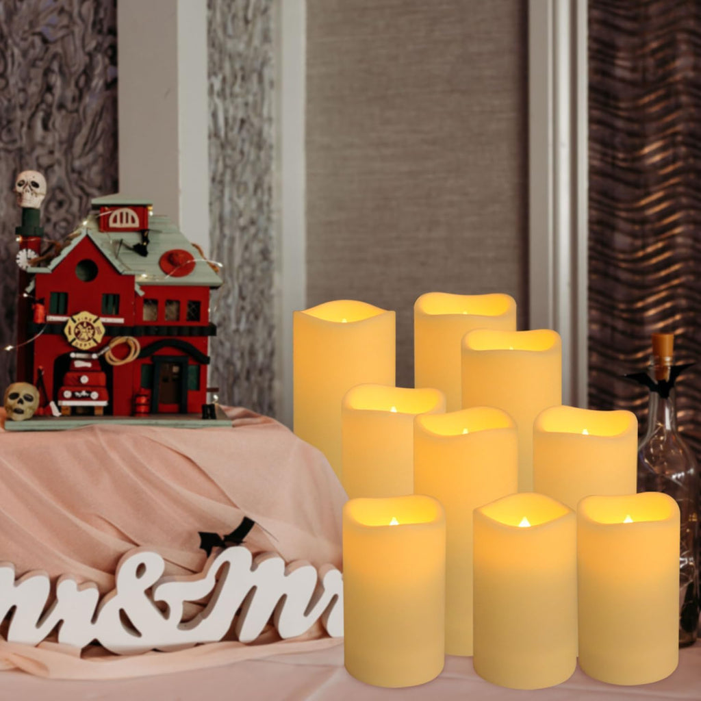 YOROXRG Set of 72 Waterproof Outdoor Flameless Candles, LED Candles with 4 Remote and Timer,(H 4' 5' 6' x D 2.2'),for Halloween Wedding Festiv