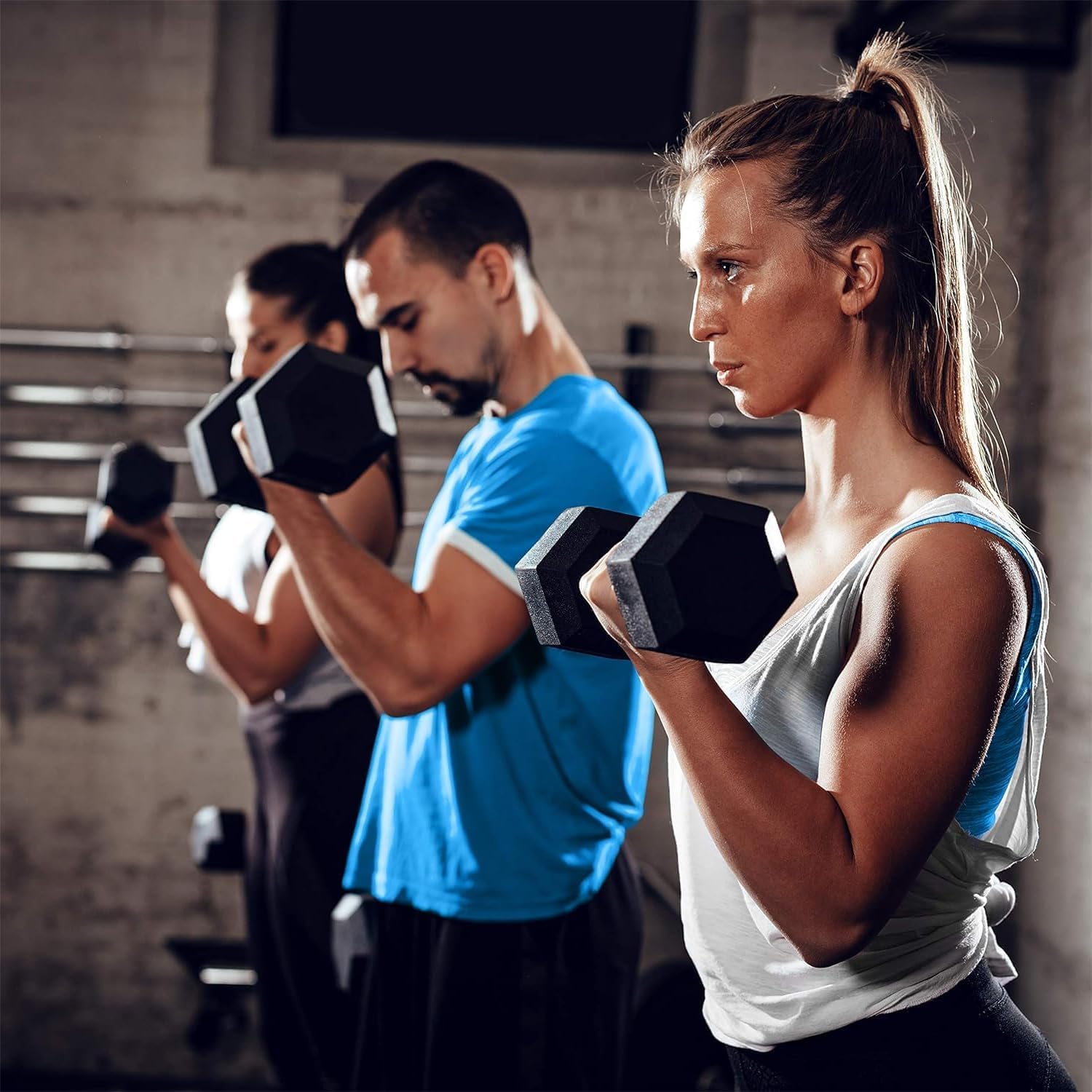 350 lb Weight Dumbbell Set with Rack of 6 Pairs, Rubber Hex Dumbbell with Rack, Hand Weights Set for Women Men, Complete Weight Set Barbell Coated for Exercise Training