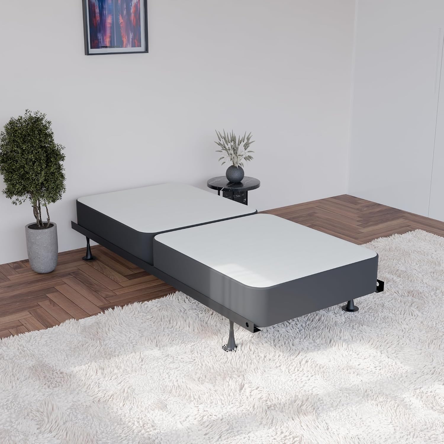 Greaton 8' Split Wood Traditional Box Spring/Foundation For Mattress, Twin, Black