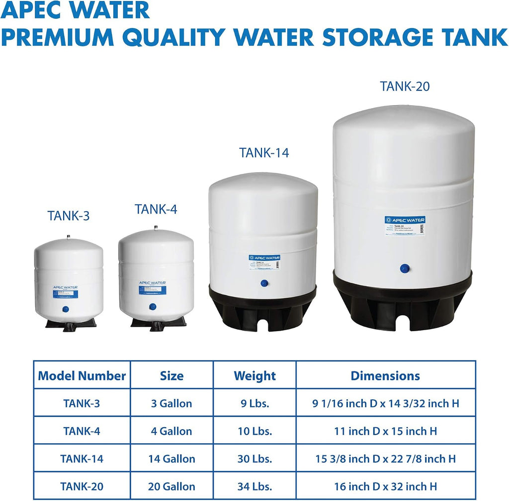 APEC TANK-14 14 Gallon Pre-pressurized Reverse Osmosis Water Storage Tank