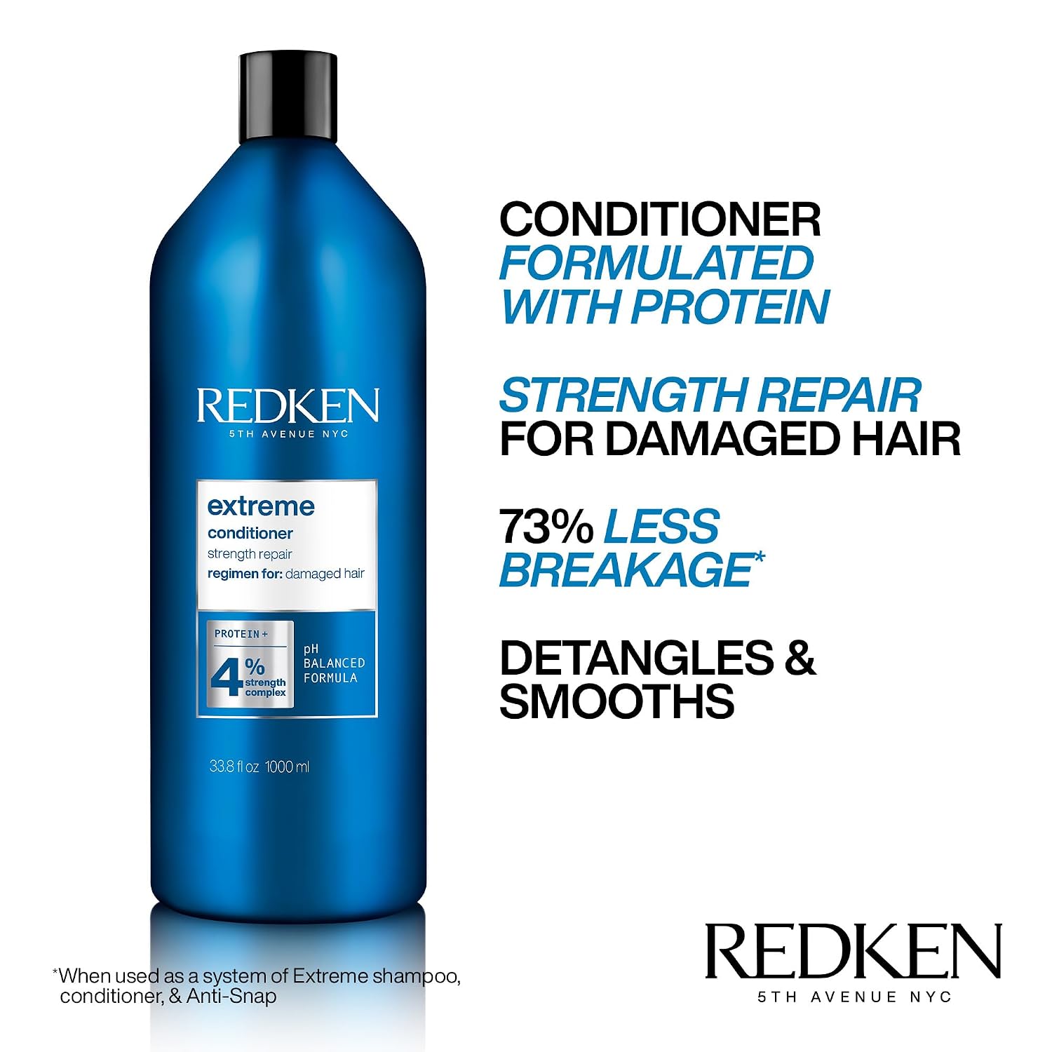 Redken Extreme Conditioner For Damaged Hair - Strengthen & Protect Damaged Hair, Infused With Proteins