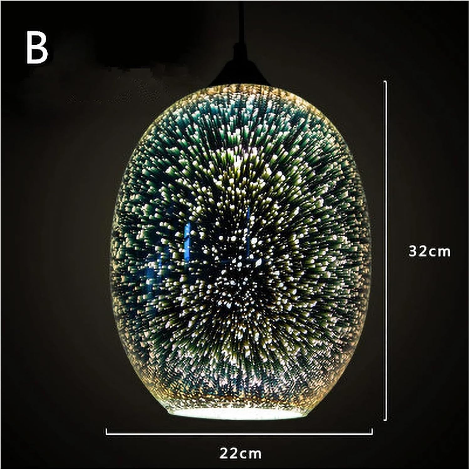 Chandelier, Nordic Colorful Glass Pendant Lights for Furniture Living Room Chandelier Decoration Modern 3D Shade Lamp Luminarias(B)
