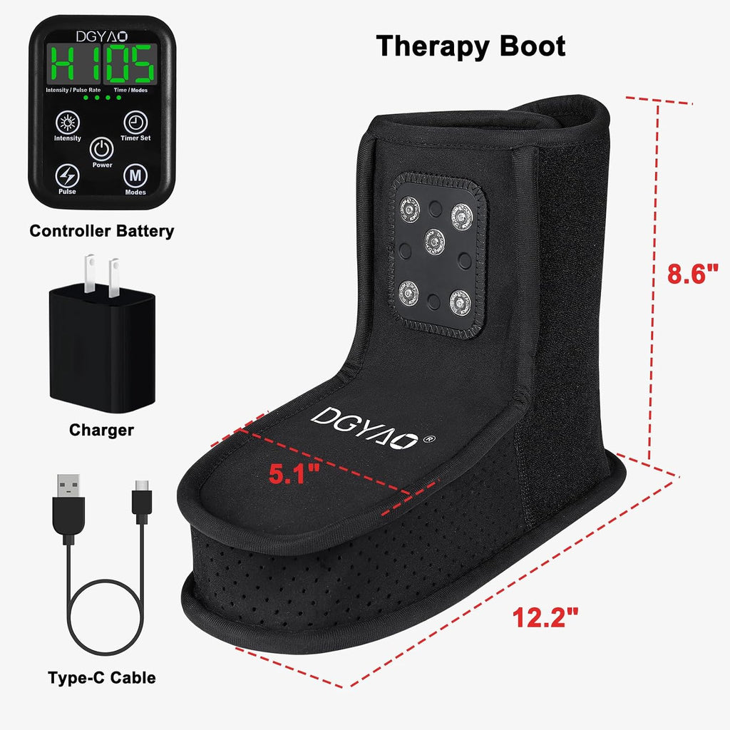 Red Light Therapy Wrap for Feet, Infrared Light Therapy for Ankle, 6000mAh Battery Portable Adjustable Cordless Red Light Pad for Foot Joint Muscle Comfort, 660nm & 850nm