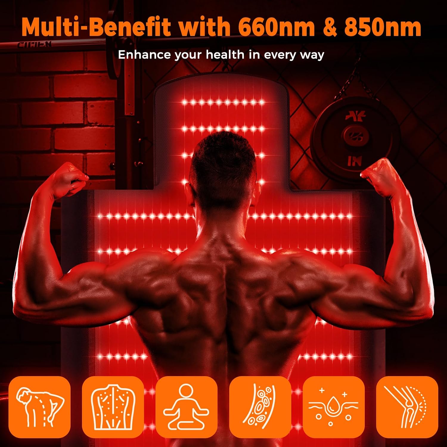 2570 LEDs Dual Full Body Red Light Therapy Mat, Red Light Therapy Blanket, 2570pcs 2in1 LEDs(660nm& 850nm), Premium Leather, Adjustable Timer & Intensity (520 LEDs)