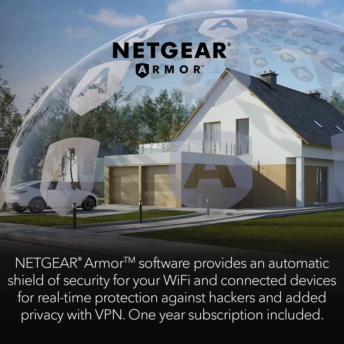 NETGEAR 4-Stream WiFi 6 Router (R6700AXS) – with 1-Year Armor Internet Security - AX1800 Wireless Speed (Up to 1.8 Gbps) | Coverage up to 1,500 sq. ft., 20+ Devices