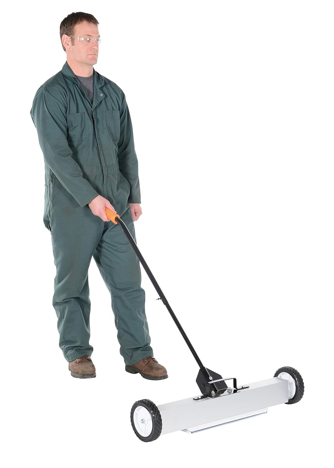 Vestil MFSR-30 Aluminum Magnetic Sweeper Handle Release 32 in. x 34-5/8 in. x 31 in. 30 Lb. Capacity Silver