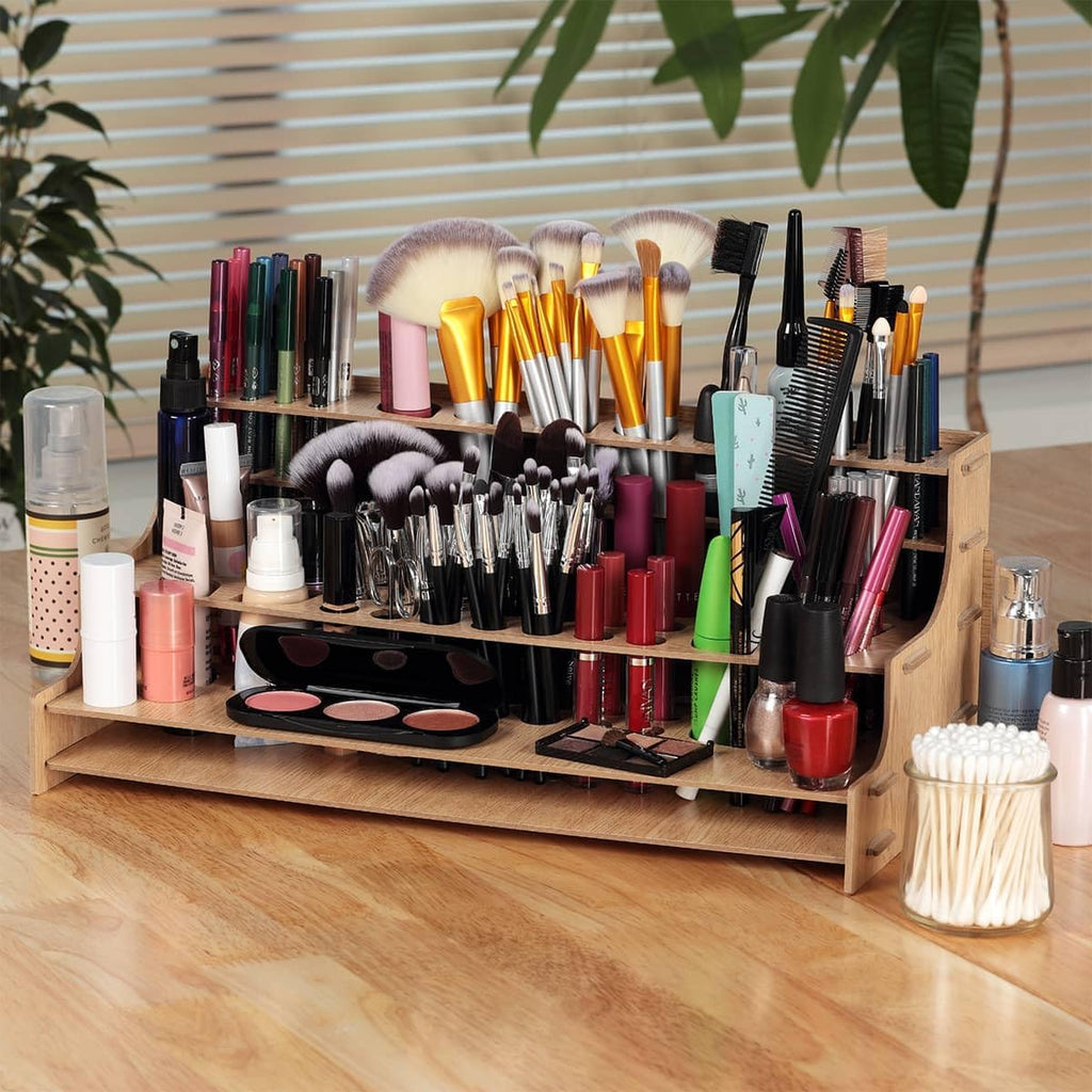 HG Art Concepts Mezzo Artist Drawing Rack, 15 Pack - Wood Grain Laminate Multi Layer Desk Stand Professional Storage Display Organizer for Pens, Pencils, Drafting and all other Drawing Tools
