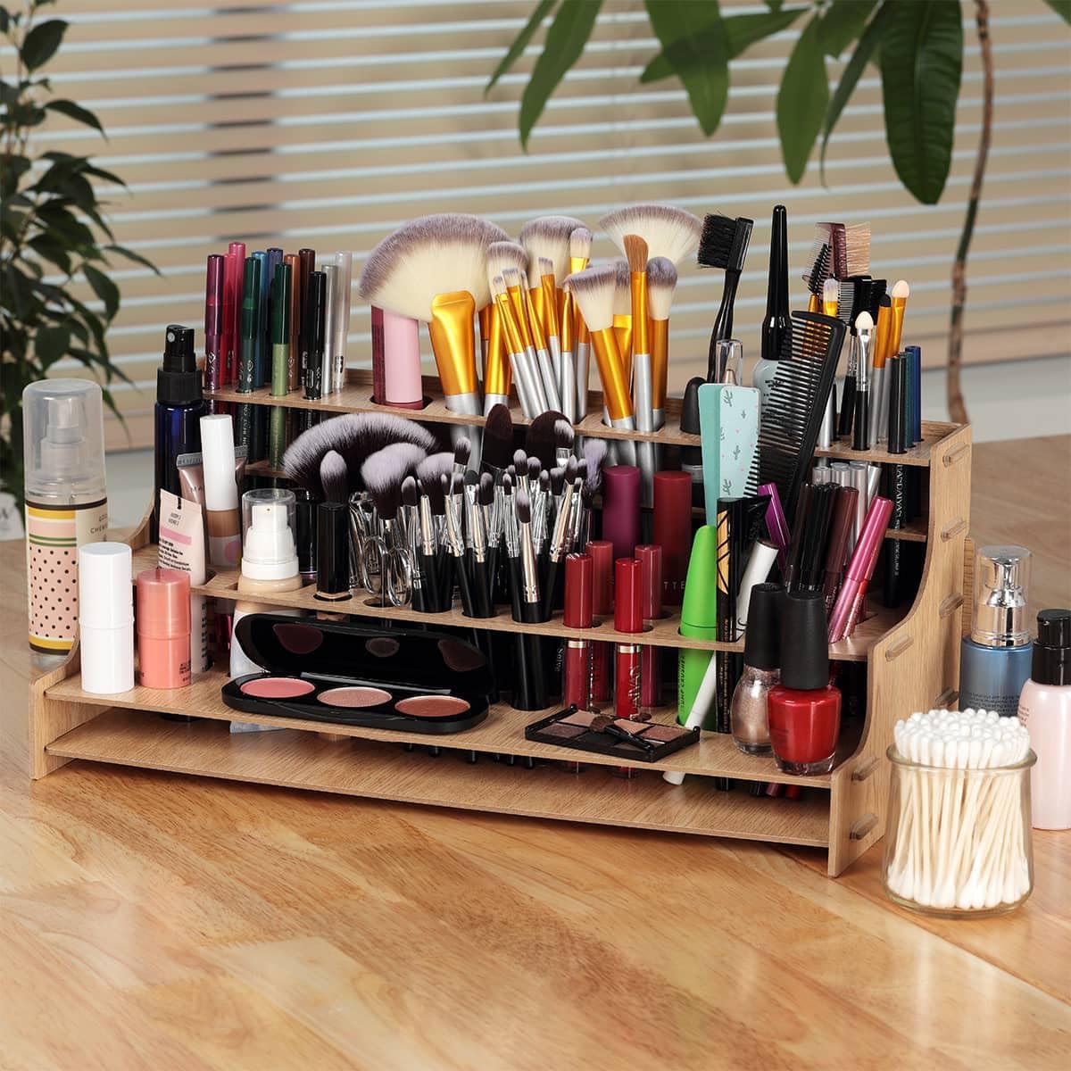HG Art Concepts Mezzo Artist Drawing Rack, 15 Pack - Wood Grain Laminate Multi Layer Desk Stand Professional Storage Display Organizer for Pens, Pencils, Drafting and all other Drawing Tools